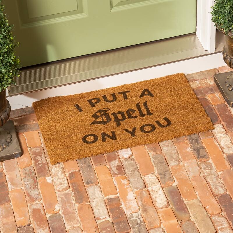 16 in. x 28 in. Coir Halloween Greeting "I Put A Spell on You" Door Mat