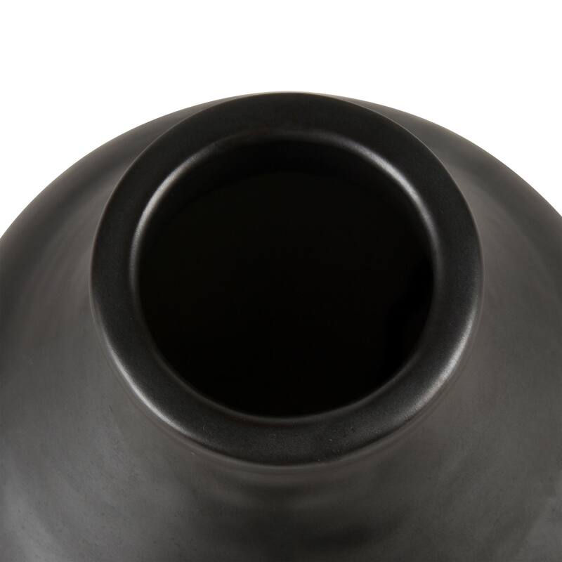 Elk Home Faye Black Earthenware 6.75 Inch Wide Vase