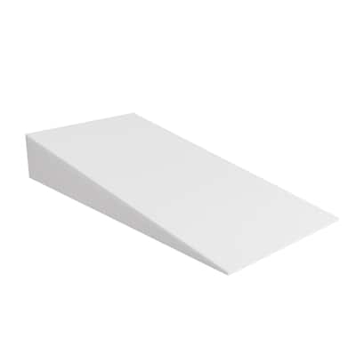 Extra Wide Bed Wedge Pillow | Body Support Sponge | Tringle Incline Cushion to Elevate Upper Body, 40 x 20 x 4 - White