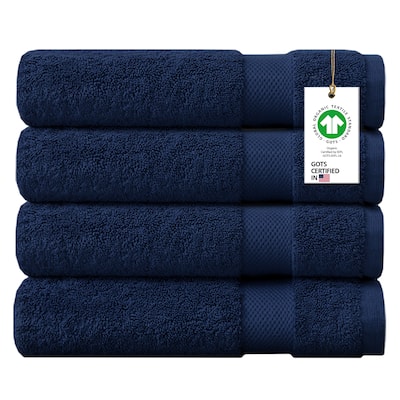 Delara Organic Cotton Feather Touch Hand Towel, Quick Dry, 650 GSM , Pack of 4, 20"X30"