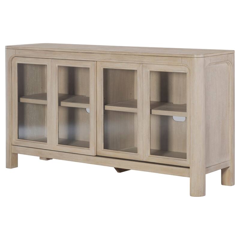 Solano Sliding Door Dining Sideboard Server Weathered Mango - 64" x 18" x 34.75"