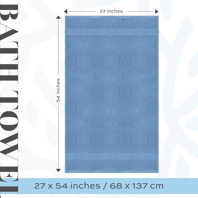 White Classic Luxury Cotton Bath Towel 27x54 - Set of 4