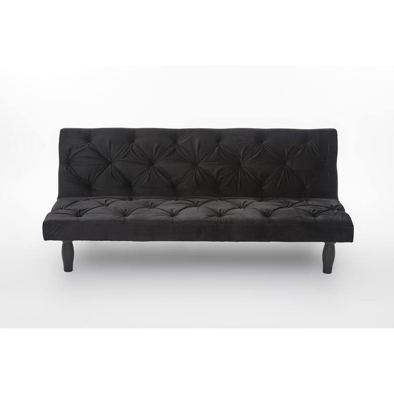 Modern Fold Armless Sleeper Sofa Bed Velvet Converts Futon Sofa Bed