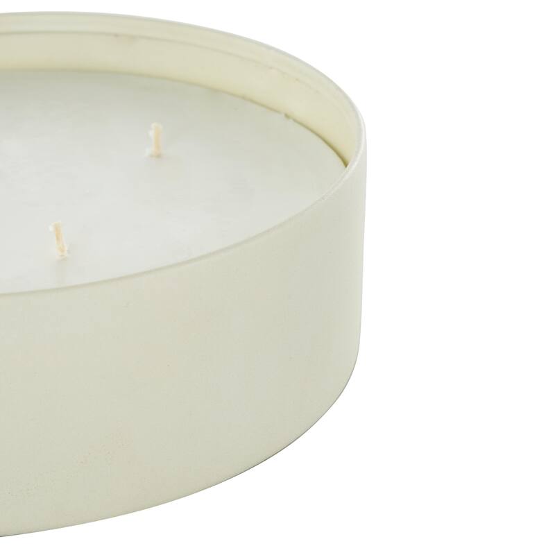 Cream, Black or Beige Metal Scented Textured 59oz 5 Wick Decorative Candle with White Wax