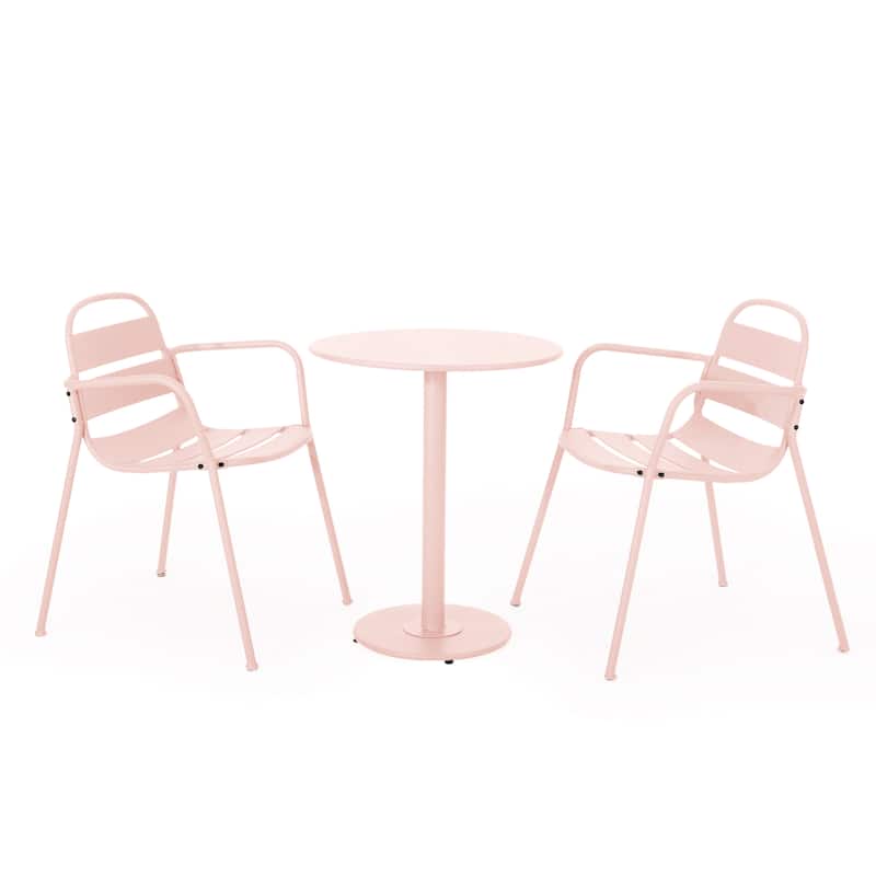 Roomfitters Terra Nova Outdoor Bistro Set 3-Piece Patio Dining Furniture with Round Table and 2 Chairs