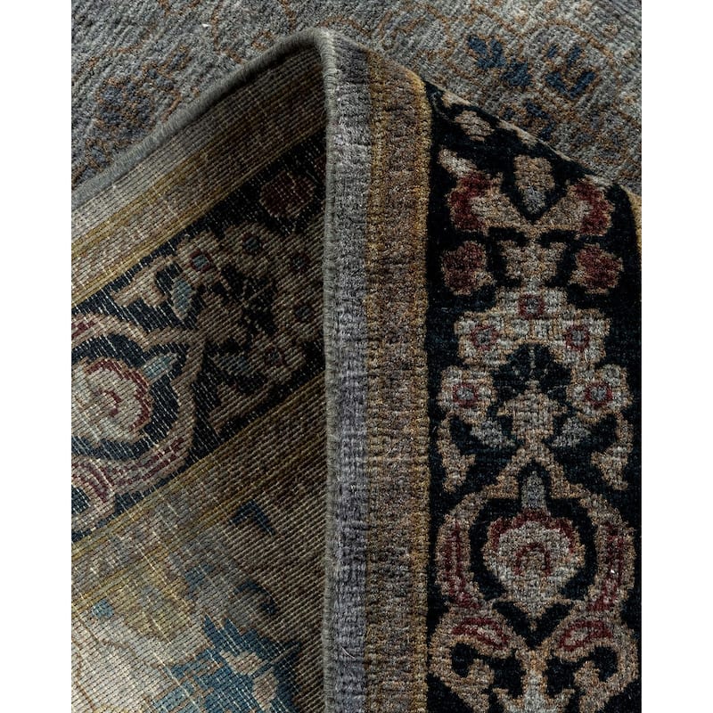 Overton Hand Knotted Wool Vintage Inspired Modern Contemporary Overdyed Gray Runner Rug - 2' 6" x 12' 3"