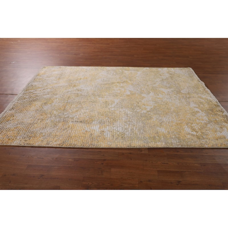 All-Over Abstract Oriental Area Rug Hand-Knotted Wool Carpet - 5'7" x 7'8"