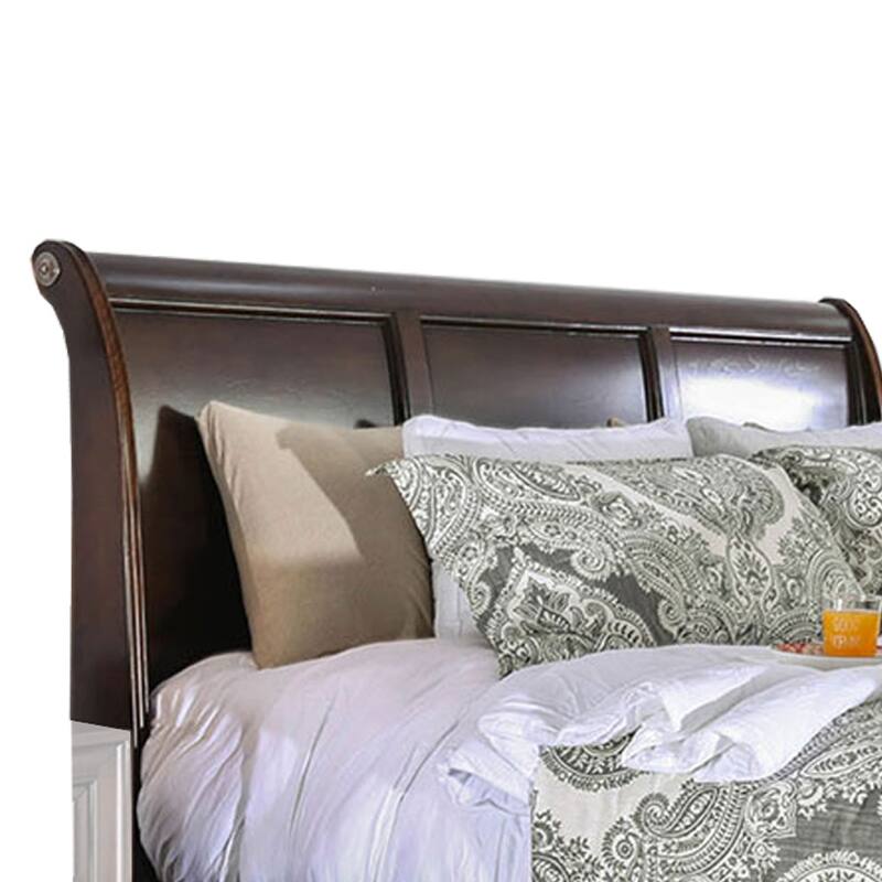 Eastern King Size Bed with 6 Drawers, Brown