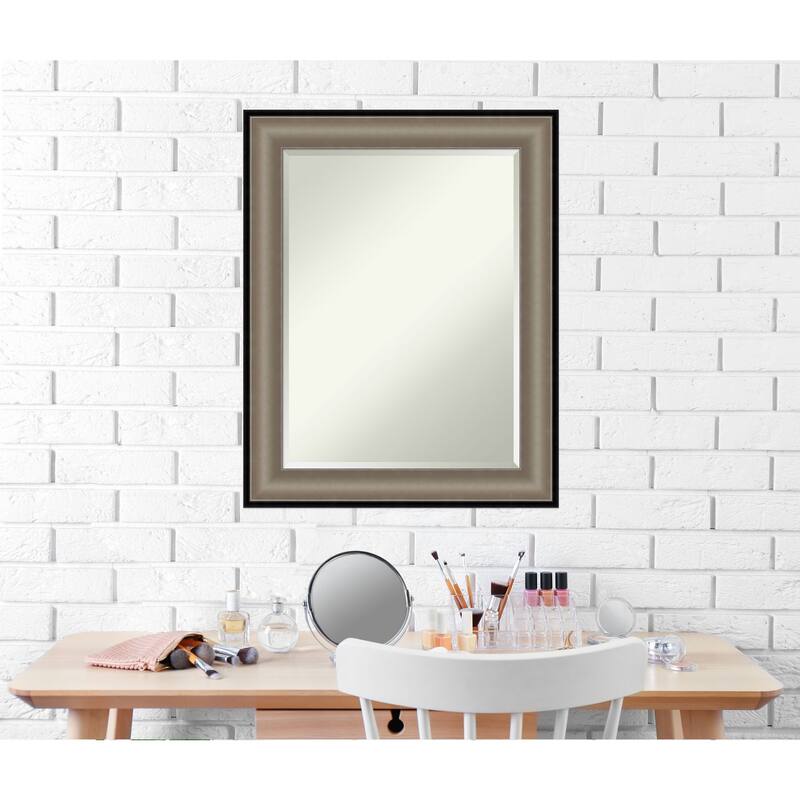 Beveled Wall Mirror - Imperial Pewter Black Frame
