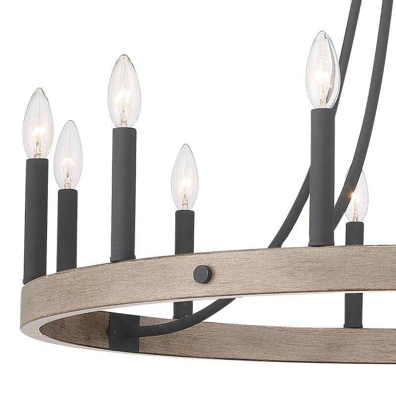 Acroma 12-light Farmhouse Modern Wagon Wheel Chandelier Candle Dining Room Lighting - 34''