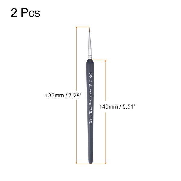 slide 3 of 6, Detailing Paint Brush 0.24" Bristle Length with Wood Handle 2Pcs - Dark Blue Dark Blue