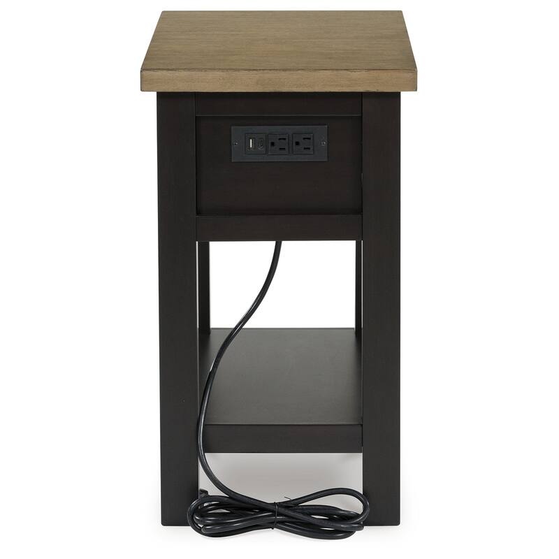Signature Design by Ashley Drazmine Dark Brown/Light Brown Chair Side End Table - 14" W x 24.13" D x 24" H