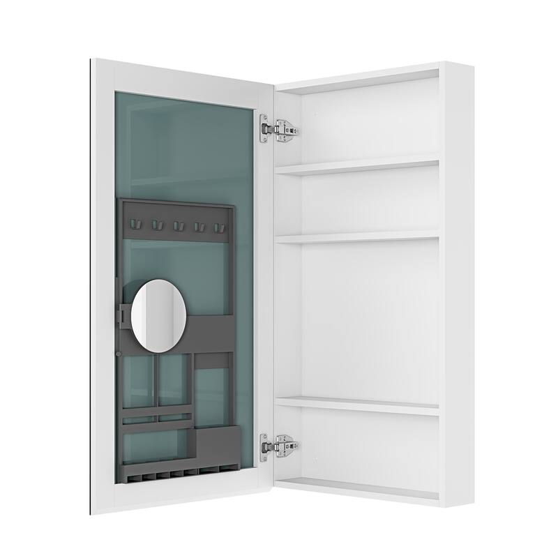 Frameless Bathroom Medicine Cabinet with Beveled Mirror Edges, Left Opening Door, Soft-Closing Hinges