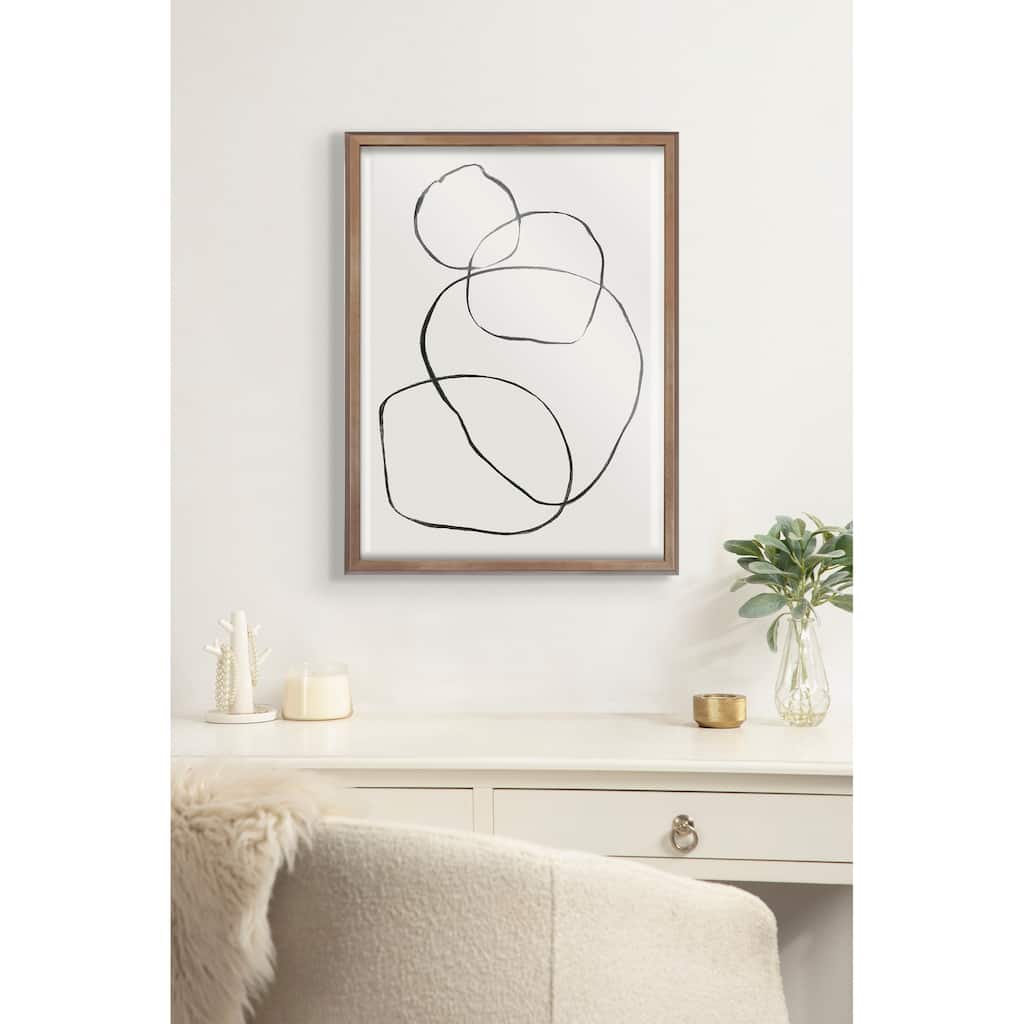 Kate and Laurel Blake 869 Circles Framed Printed Glass by Teju Reval