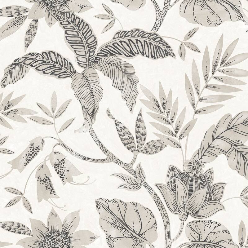 Seabrook Designs Boho Rhapsody Rainforest Leaves Unpasted Wallpaper