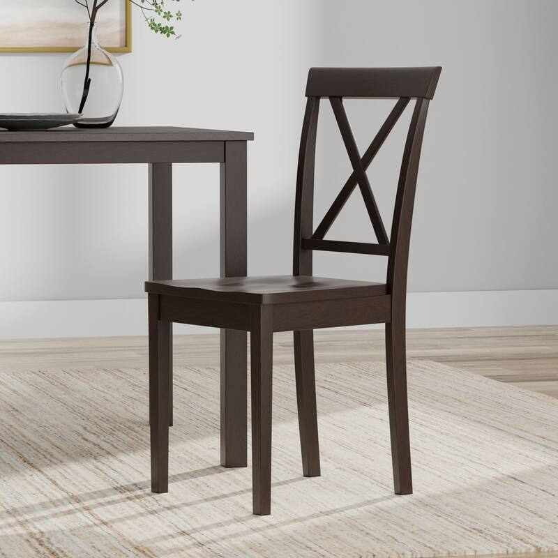 3-Piece Dining Set, 48" Rectangle Wood Table and X-Back Chairs