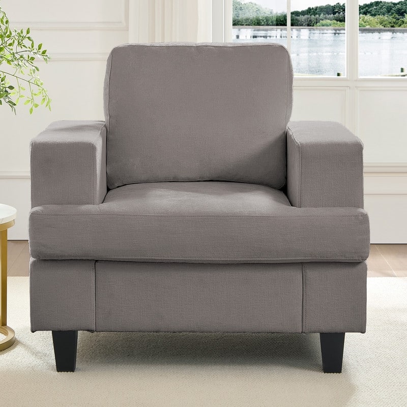 Mixoy W35" Chenille Fabric Armchair Sofa,Cloud Sleeper Comfy Upholstered Sectional Sofa Chair