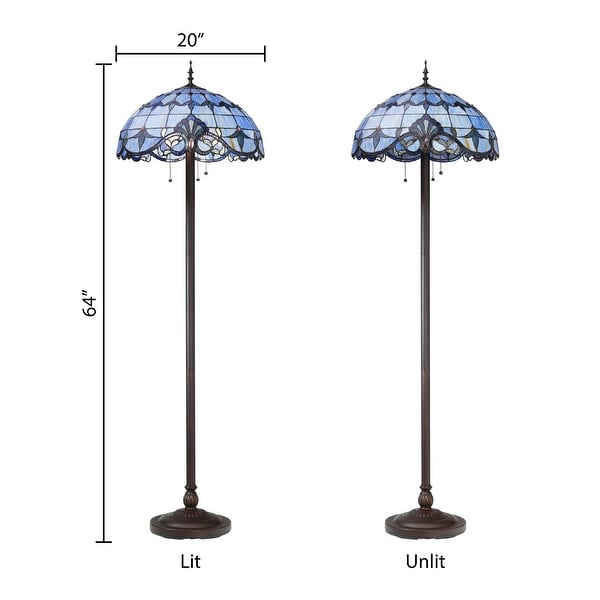 River of Goods 64 H Stained Glass Blue Allistar Floor Lamp