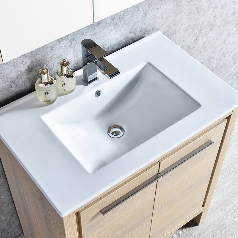 Solid Wood Bathroom Vanity with Mirror Medicine Cabinet