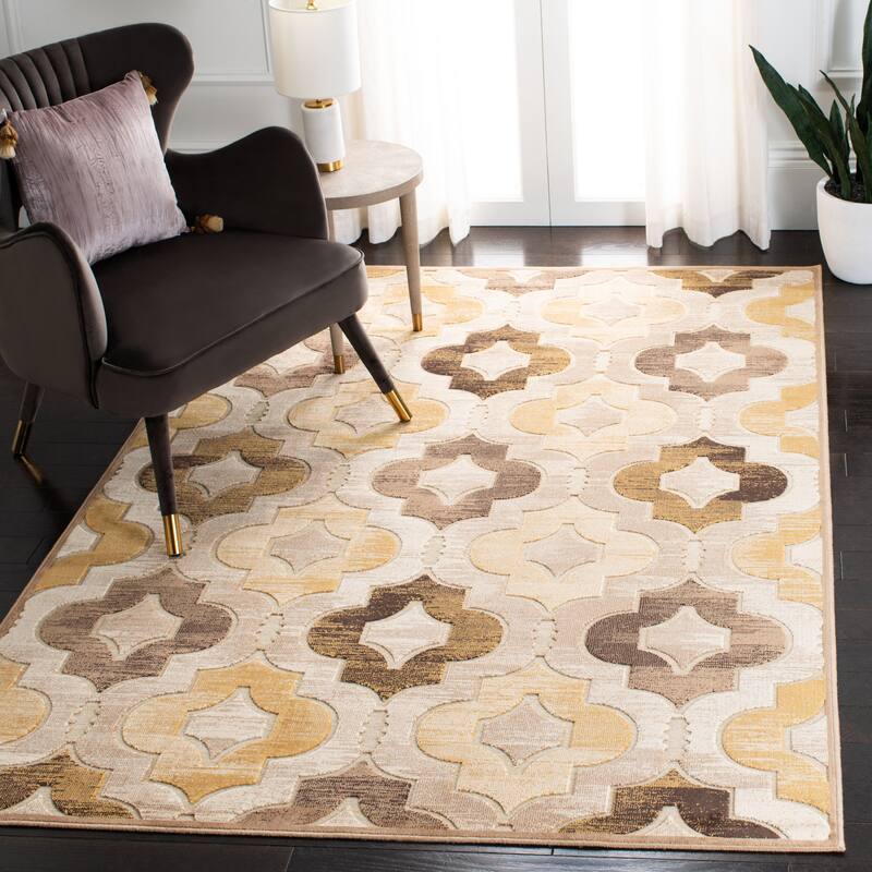 SAFAVIEH Paradise Jacomien Modern Viscose Rug - 5'3" x 7'6" - Taupe/Multi - Rectangle