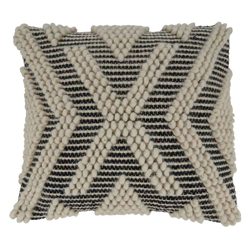 Throw Pillow With Arrow Woven Design, 18"x18"
