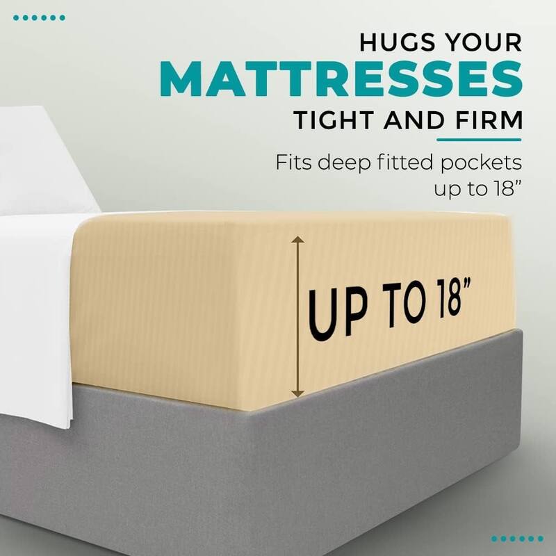 Feather & Stitch 500 Thread Count Damask Stripe ONLY Fitted Sheet