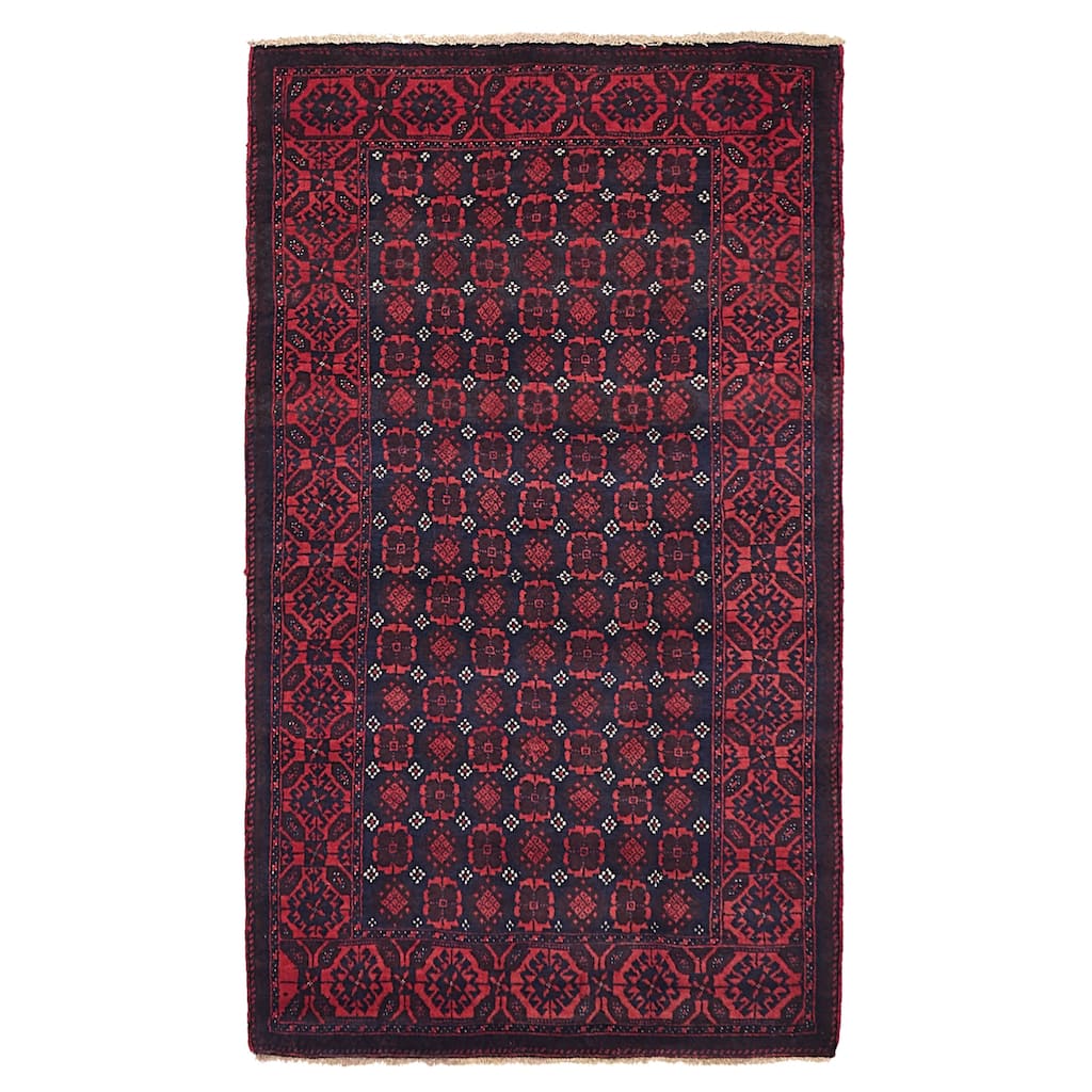 ECARPETGALLERY Hand-knotted Teimani Red Wool Rug - 3'8 x 6'3