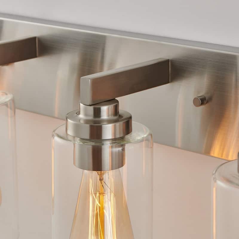 KAWOTI 6-light Bathroom Vanity Light with Clear Glass Shade