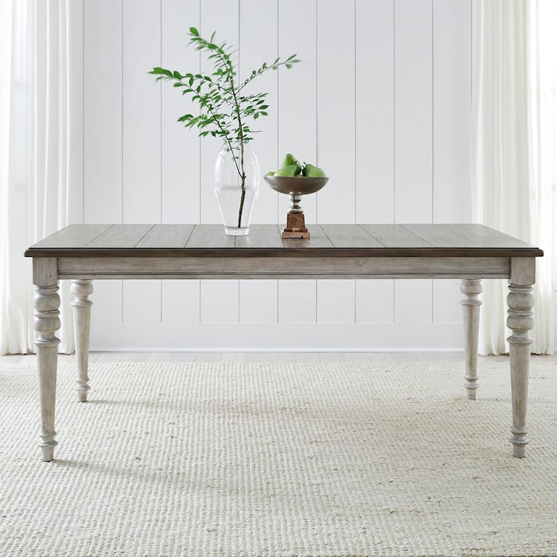 Cottage Lane Antique White with Weathered Gray Rectangular Leg Table - Antique White