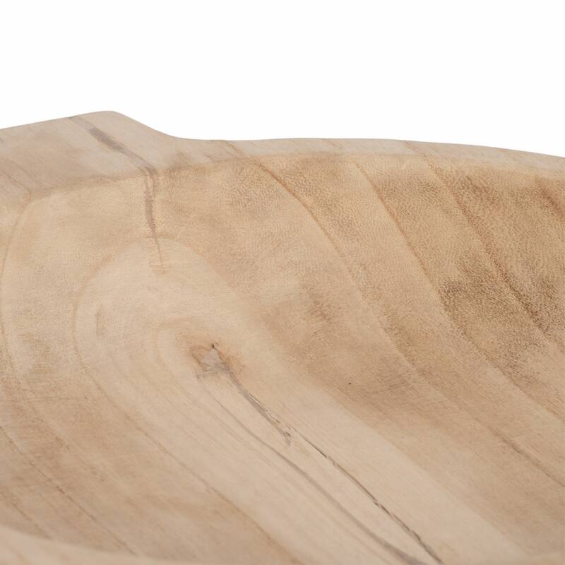 Oval Wooden Decorative Bowl with Handles - Home Decor - 16", Brown - 16.0"