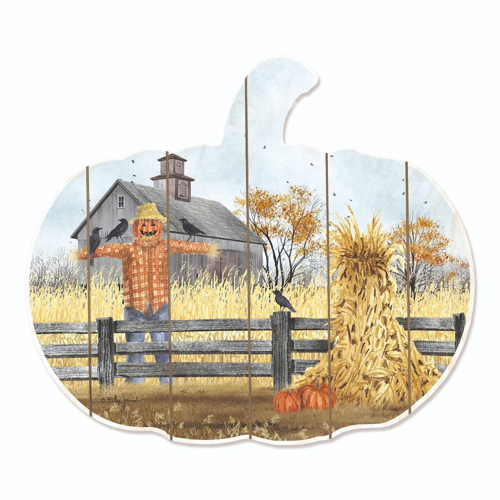 17" Yellow Orange Scatterbrain Hanging Pumpkin Halloween Wall Decor