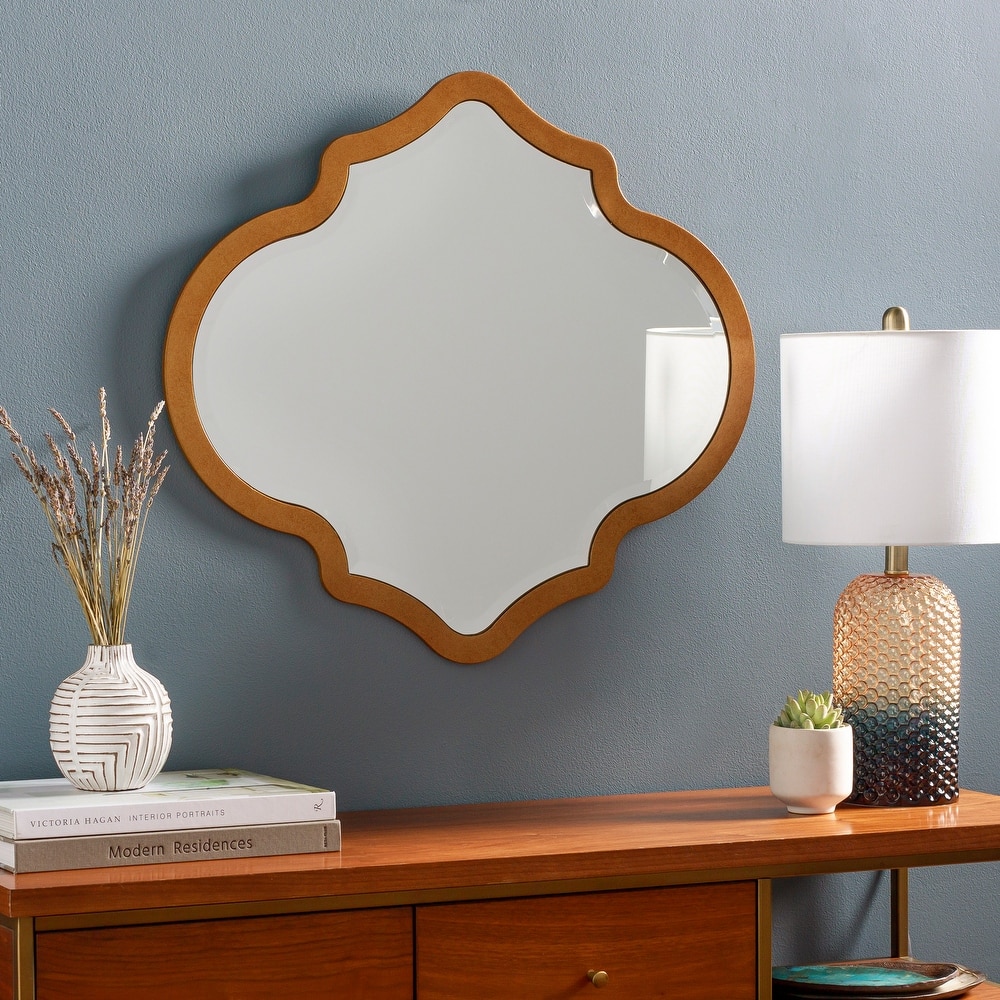 Aisling Quatrefoil Gold Mirror - 28"H x 26"W