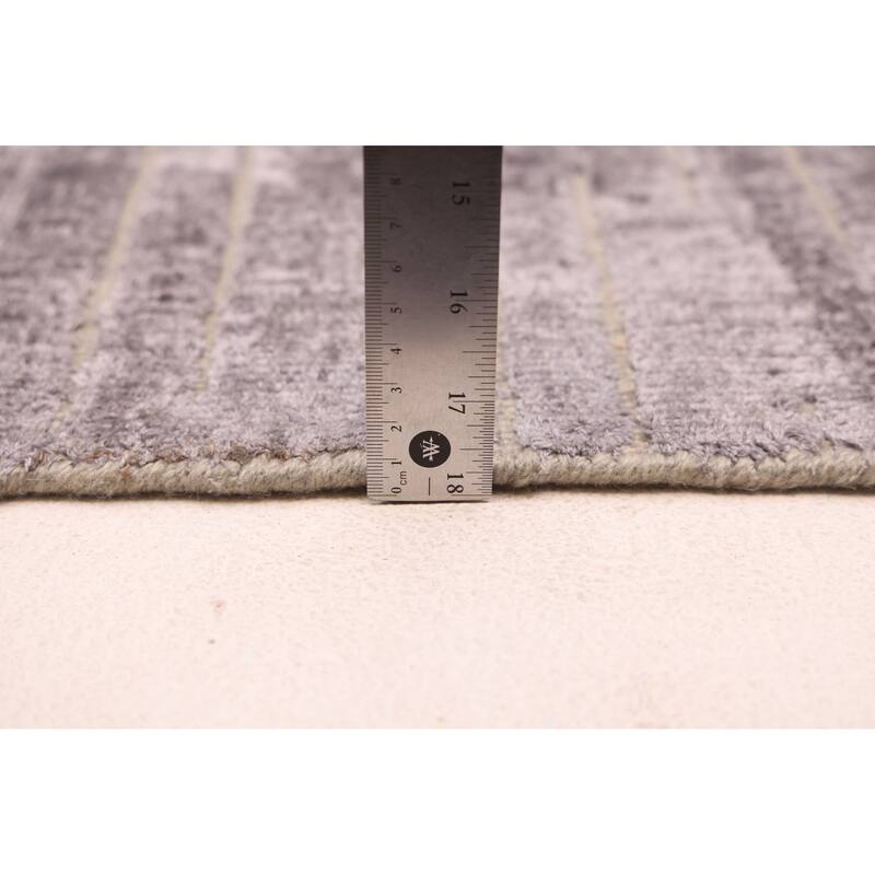 ECARPETGALLERY Hand Loomed Elysian Grey Viscose Rug - 6'7 x 9'9