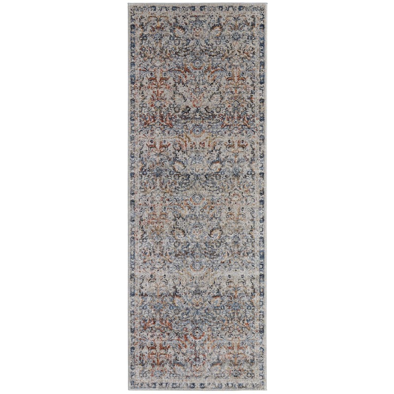 Frencess Damask Bohemian & Eclectic Area Rug - 2'-6" x 8' - Tan