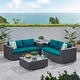 preview thumbnail 10 of 21, Santa Rosa Outdoor 6-piece Wicker Sectional Sofa by Christopher Knight Home