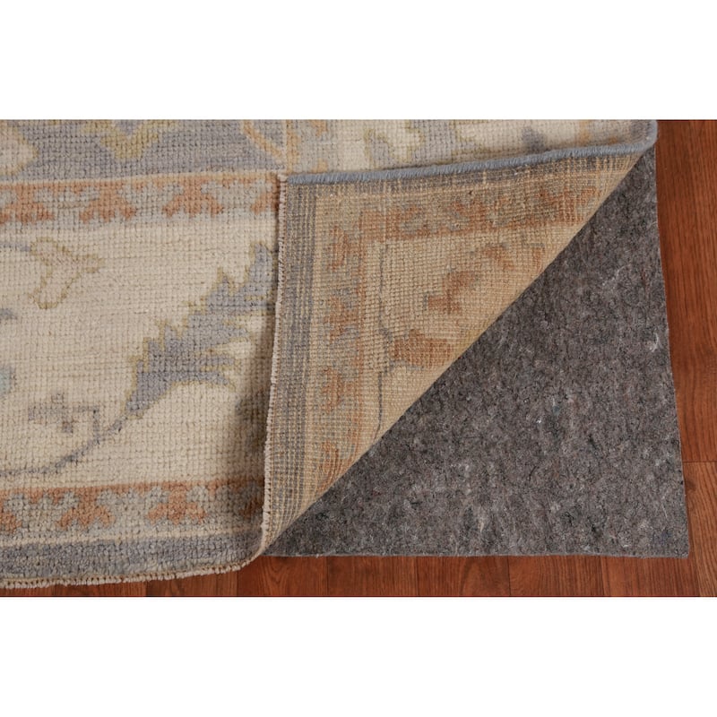 Hand Knotted Oriental 100% Wool Carpet Transitional All-Over Greys & Charcoal Oushak Area Rug - 9' 11'' X 8' 2''