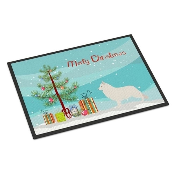 Carolines Treasures BB8454MAT Berger Blanc Suisse Christmas Indoor or Outdoor Mat - 18 x 27 in.