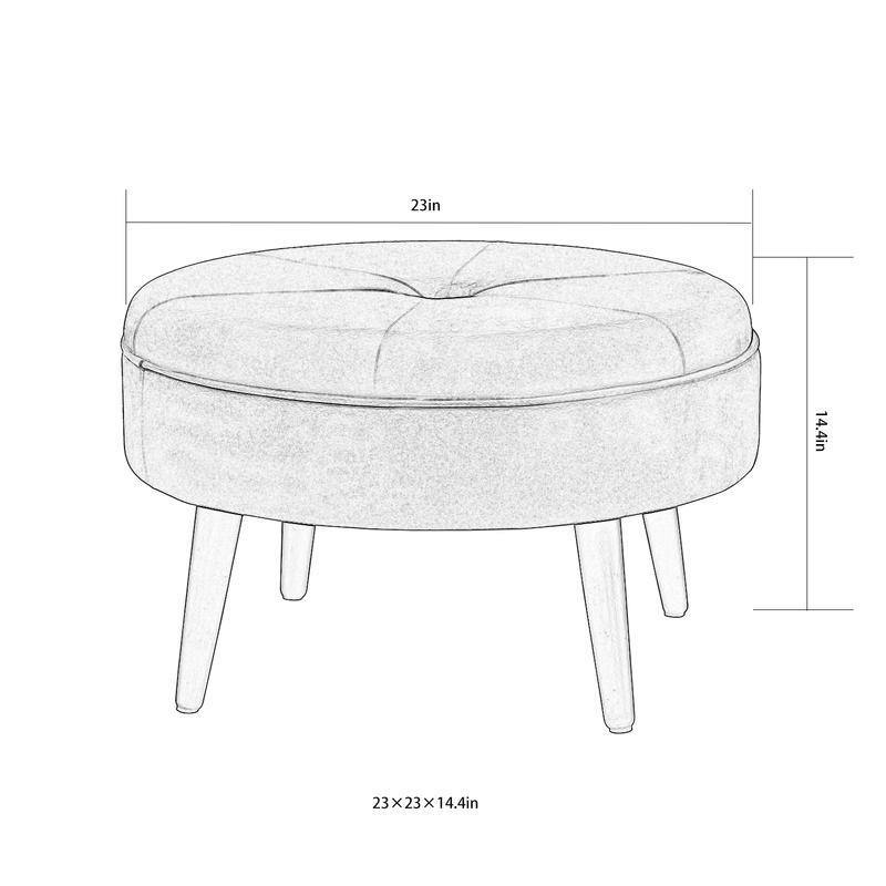 Carson Carrington Indnas Round Velvet Cocktail Coffee Table Ottoman