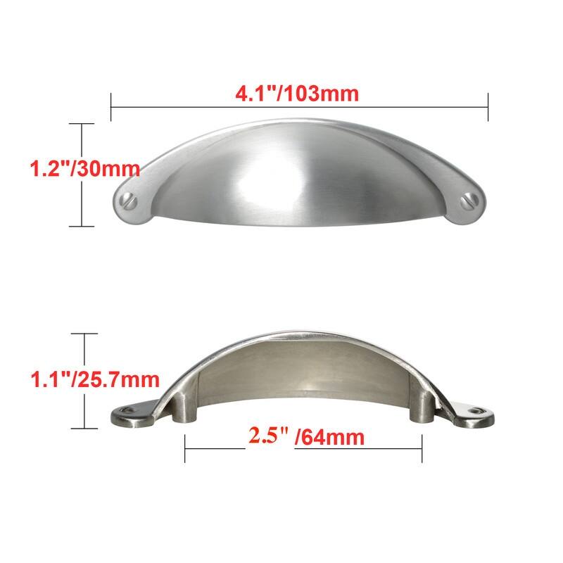 Utopia Alley Elgin Bin Pull Handle - Brushed Nickel - Metal Drawer Pull Handle, 2.5" Center to Center