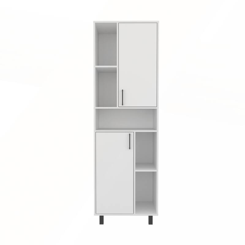 Pantry Cabinet With Two Doors And Multiple Storage Compartments