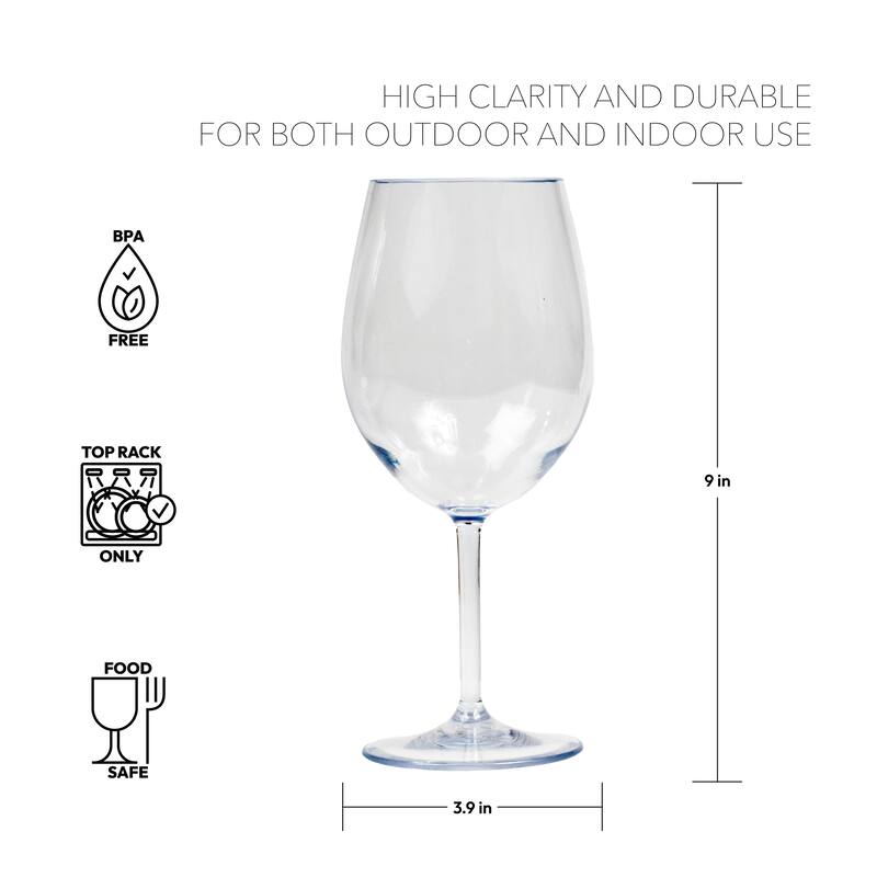 Montana Goblet Drinkware Set, Clear, 22 Oz, Set of 4