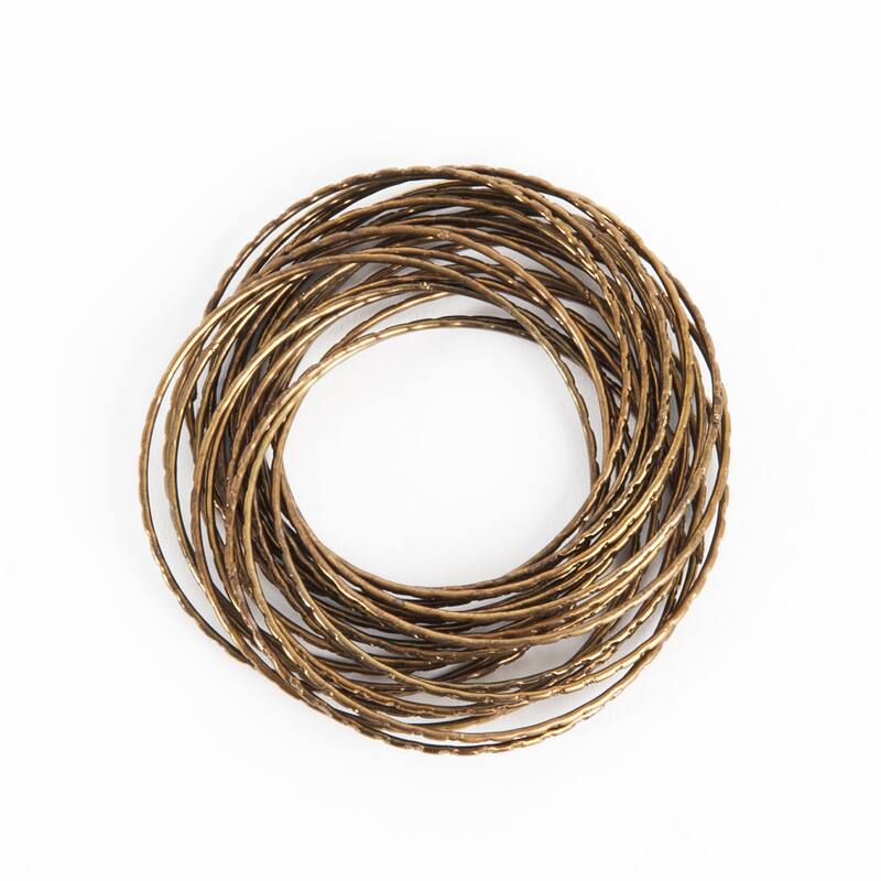 Metallic Metal Bangled Napkin Ring - set of 4 pcs