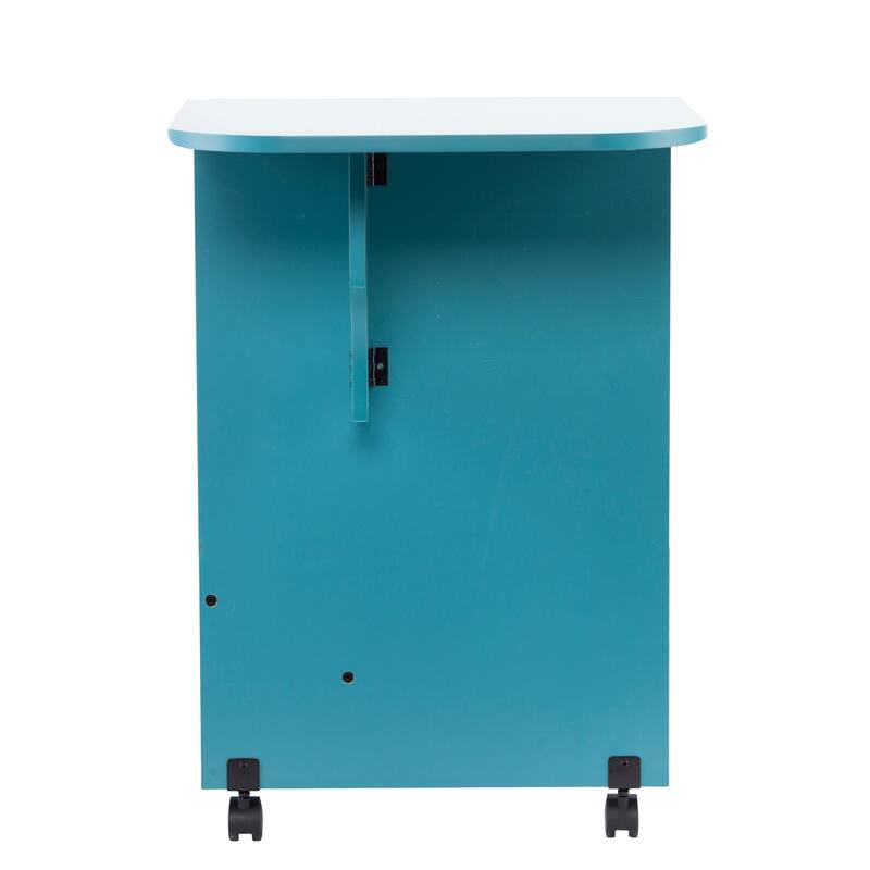 SEI Furniture Eastwick Expandable Rolling Sewing Table/Craft Station - Turquoise