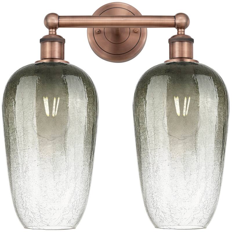 Innovations Lighting Endless Possibilities Edison - Brookhaven Flute - 2 Light 16" Bath Vanity Light - Slate/Antique Copper