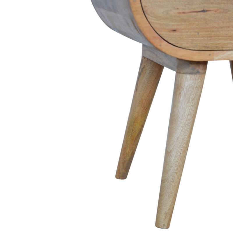 Modern Drawer Circular Open Slot Wooden Nightstand For Living Room