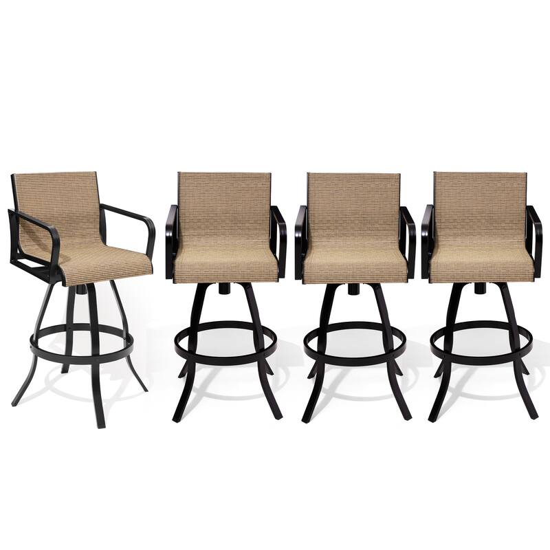 Outdoor Indoor Aluminum Swivel Patio Bar Stools Dining Chairs with Sunbrella Fabric