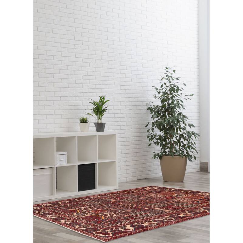 ECARPETGALLERY Hand-knotted Kayseri Vintage Red Wool Rug - 6'9 x 9'7