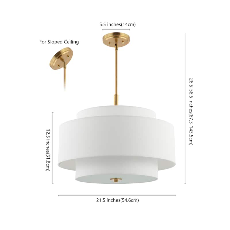 SAFAVIEH Lighting Zenobia Chandelier - 22" W x 22" D x 27-57" H - Brass Gold