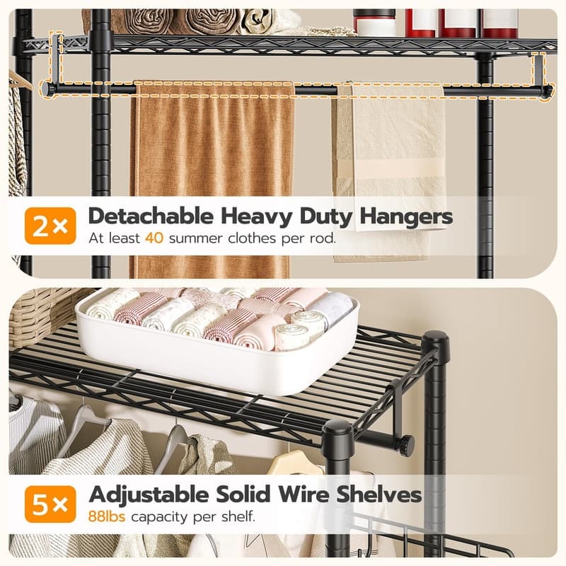 Over The Washer and Dryer Storage Shelf - 65.4"L x 13"W x 77.6"H