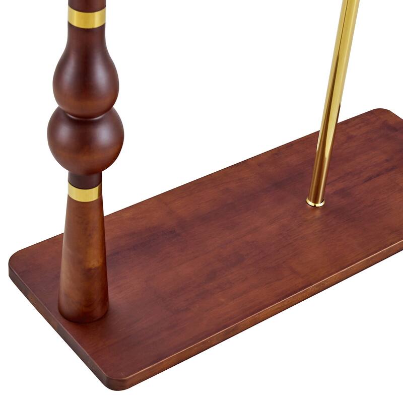 70"H Double Layer Stainless Steel Coat Rack with Wood Grain
